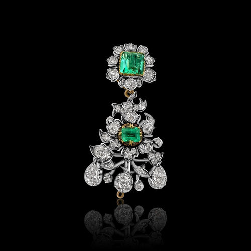 Parure convertible en or 18 carats, argent, émeraudes et diamants 58 Facettes C2