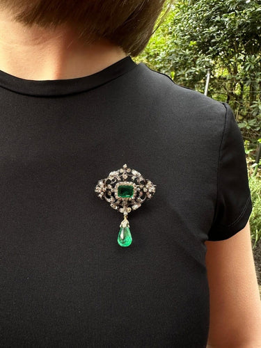 Parure convertible en or 18 carats, argent, émeraudes et diamants 58 Facettes C2