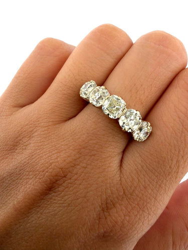 53 Bague vintage en or blanc 18 ct et diamants taille ancienne 58 Facettes 517/26 C