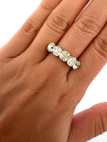 53 Bague vintage en or blanc 18 ct et diamants taille ancienne 58 Facettes 517/26 C