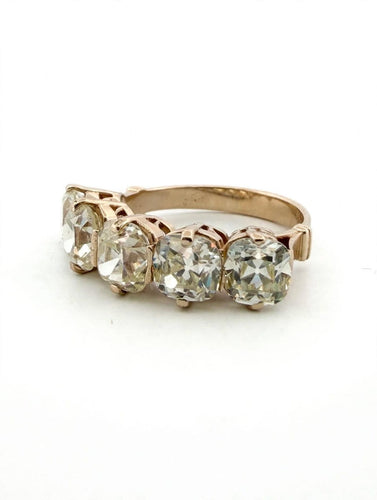 53 Bague vintage en or blanc 18 ct et diamants taille ancienne 58 Facettes 517/26 C