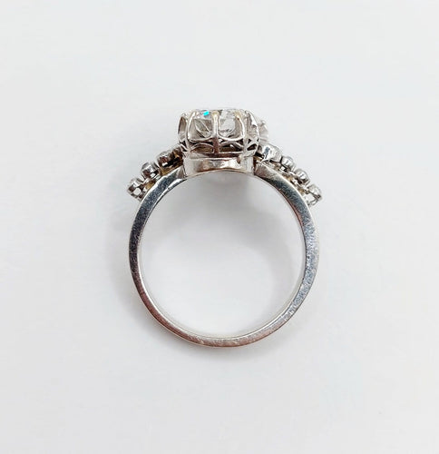 55.5 Bague Art déco en or blanc, platine et diamants 58 Facettes A07703