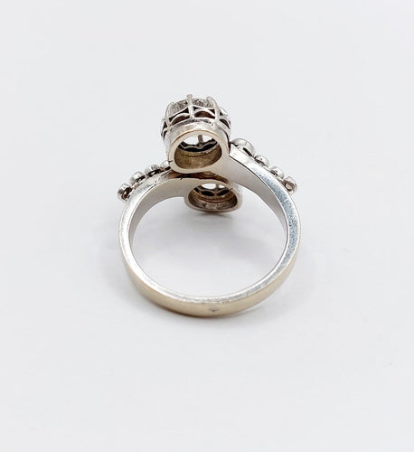 55.5 Bague Art déco en or blanc, platine et diamants 58 Facettes A07703