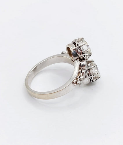 55.5 Bague Art déco en or blanc, platine et diamants 58 Facettes A07703