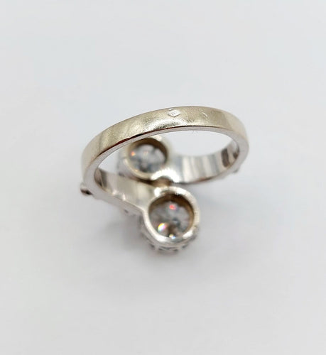 55.5 Bague Art déco en or blanc, platine et diamants 58 Facettes A07703
