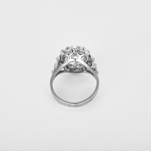 57 Bague solitaire en palladium et diamant 58 Facettes GUIA023