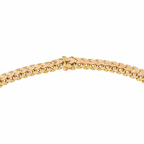 Collier Caplain Paris - Collier maille Figaro en or jaune et saphir 58 Facettes 5765146CN