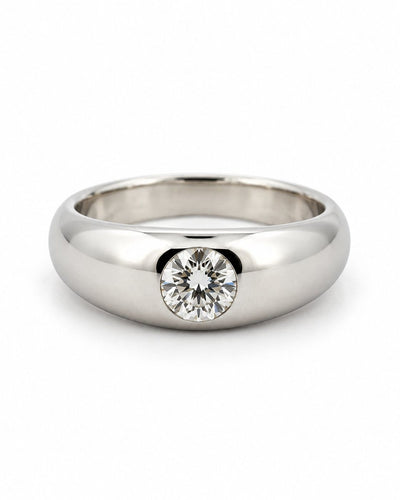 54 Cartier - Bague jonc anglais en platine et diamant naturel 58 Facettes 90788-ac12640