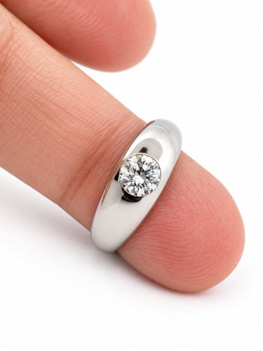54 Cartier - Bague jonc anglais en platine et diamant naturel 58 Facettes 90788-ac12640