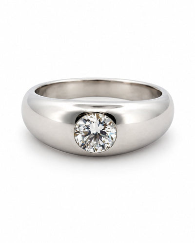 54 Cartier - Bague jonc anglais en platine et diamant naturel 58 Facettes 90788-ac12640