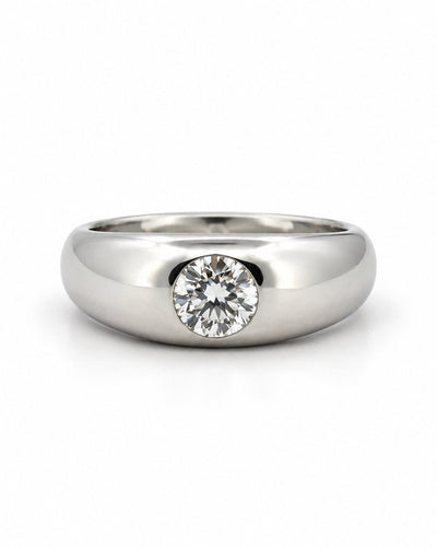 54 Cartier - Bague jonc anglais en platine et diamant naturel 58 Facettes 90788-ac12640