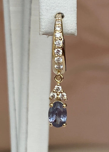 Boucles d'oreilles en or jaune, alexandrites et diamants 58 Facettes earrings