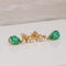 Boucles d'oreilles pendantes en or jaune, émeraudes et diamants 58 Facettes E0052