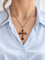Pendentif croix ancienne en or jaune 18K et grenats de Perpignan 58 Facettes 44