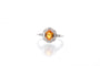 Bague 51 Bague saphir jaune et diamants en or blanc 18 carats 58 Facettes 25563