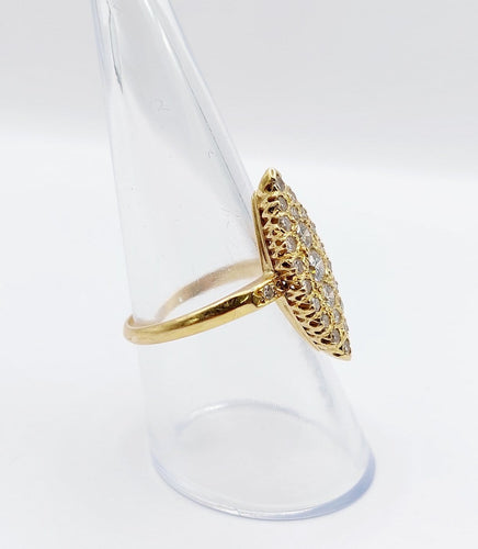 Bague 56 Bague marquise vintage en or 18K et diamants 58 Facettes A07747
