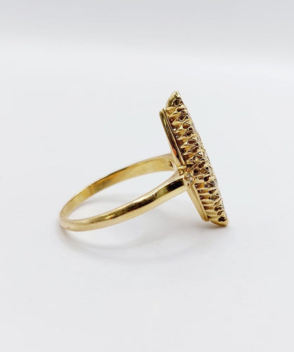 Bague 56 Bague marquise vintage en or 18K et diamants 58 Facettes A07747