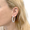 Boucles d'oreilles Chaumet Tube - Boucles d'oreilles créoles en or blanc et diamants 58 Facettes 35976