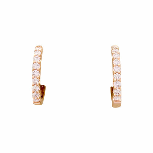 Boucles d'oreilles Créoles - Boucles d'oreilles en or rose et diamants 58 Facettes 35462