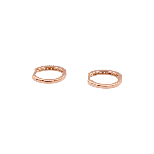 Boucles d'oreilles Créoles - Boucles d'oreilles en or rose et diamants 58 Facettes 35462