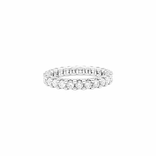 Bague 50 Alliance tour complet en or blanc et diamants 58 Facettes 35919