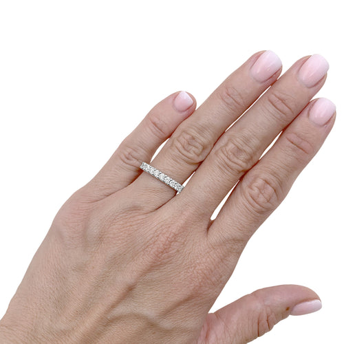 Bague 50 Alliance tour complet en or blanc et diamants 58 Facettes 35919