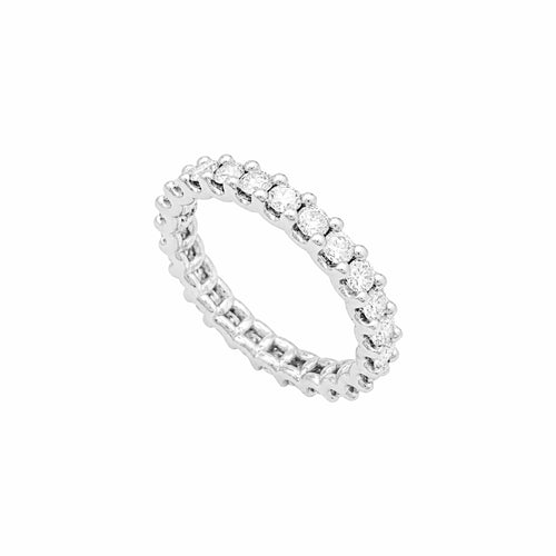 Bague 50 Alliance tour complet en or blanc et diamants 58 Facettes 35919