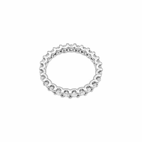 Bague 50 Alliance tour complet en or blanc et diamants 58 Facettes 35919