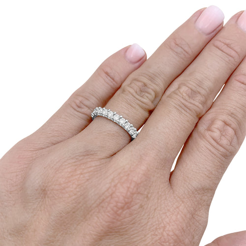 Bague 50 Alliance tour complet en or blanc et diamants 58 Facettes 35919