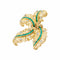 Broche Chaumet Panache - Broche en or jaune, diamants et émeraudes 58 Facettes 35752