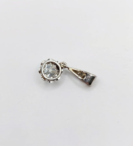 Pendentif antique en or blanc 18K, platine et diamants 58 Facettes A07751