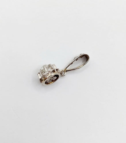 Pendentif antique en or blanc 18K, platine et diamants 58 Facettes A07751