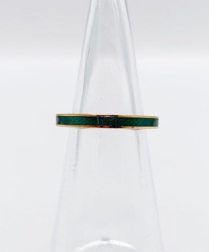 44.5 Art déco - Bague jonc en or 18K et émail vert 58 Facettes A07754