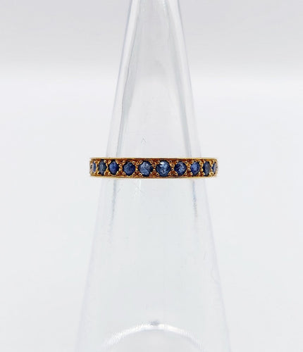 44.5 Alliance américaine Art déco en or 18k et saphirs 58 Facettes A07757