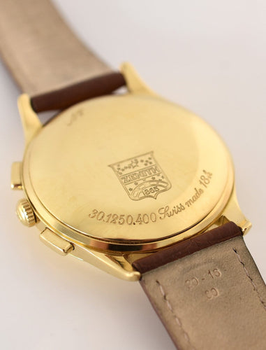 Zenith El Primero - Montre chronomètre en or jaune 18K 58 Facettes ZH-100