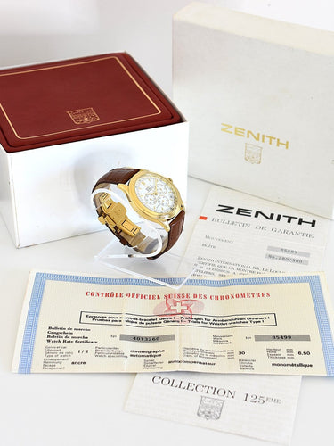 Montre Zenith El Primero - Montre chronomètre en or jaune 18K 58 Facettes ZH-100