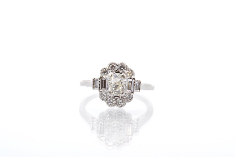 Bague 53 Bague en or blanc 18k avec diamants 58 Facettes 25562 25007b
