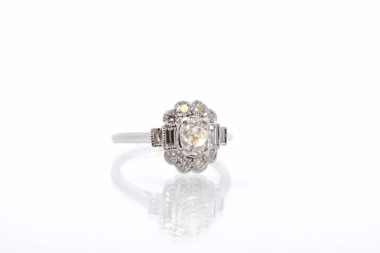 Bague 53 Bague en or blanc 18k avec diamants 58 Facettes 25562 25007b