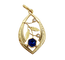 Pendentif fleur Art nouveau en or 18K, perles et pierre bleue