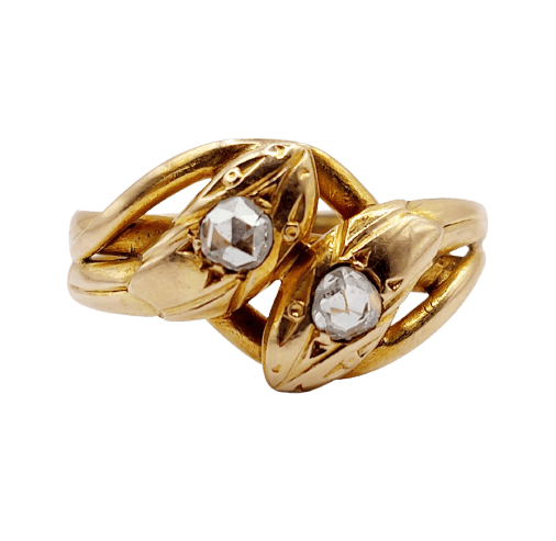 51 Bague serpent antique en or rose 18k et diamants 58 Facettes A07770