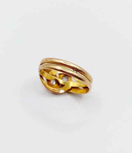 51 Bague serpent antique en or rose 18k et diamants 58 Facettes A07770