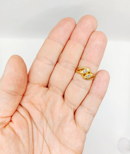 51 Bague serpent antique en or rose 18k et diamants 58 Facettes A07770