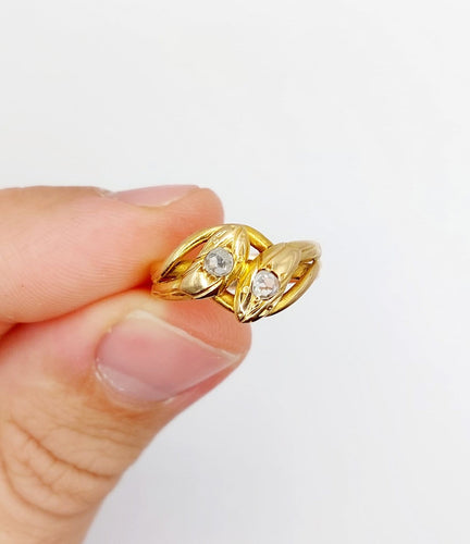 51 Bague serpent antique en or rose 18k et diamants 58 Facettes A07770