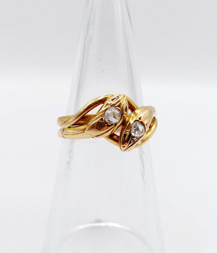 51 Bague serpent antique en or rose 18k et diamants 58 Facettes A07770