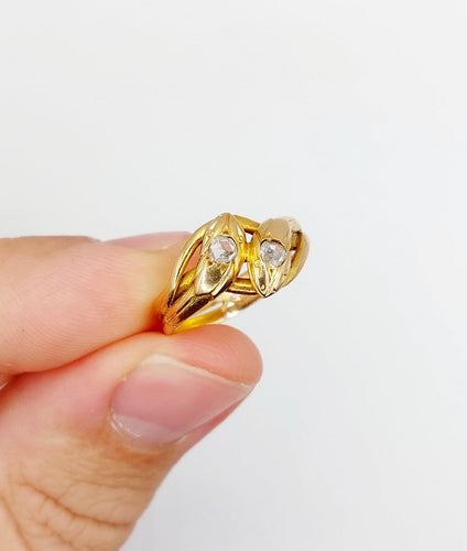 51 Bague serpent antique en or rose 18k et diamants 58 Facettes A07770