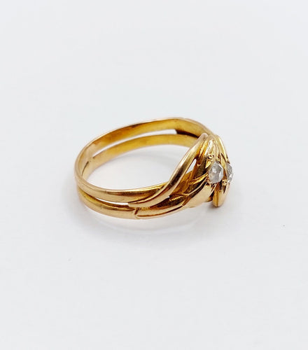 51 Bague serpent antique en or rose 18k et diamants 58 Facettes A07770