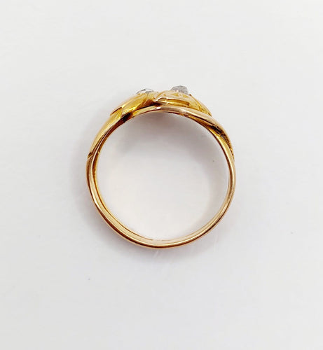 51 Bague serpent antique en or rose 18k et diamants 58 Facettes A07770