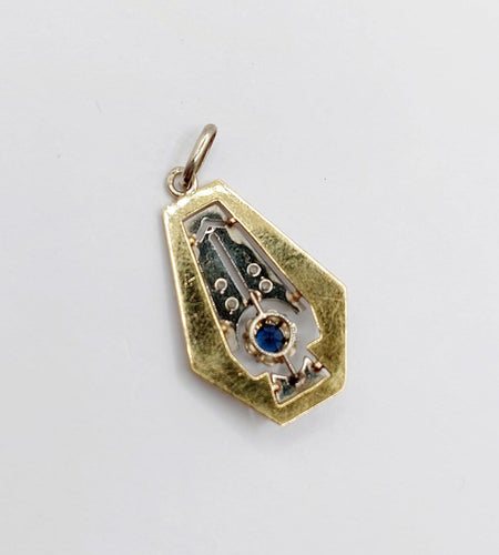 Art déco - Pendentif en or blanc, saphir et diamants 58 Facettes A07771
