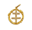 Pendentif croix de Lorraine en or 18k et perles