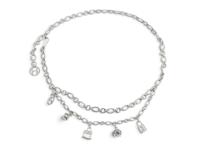 Hermès Olga - Collier en acier palladié breloques Kelly 58 Facettes 276749
